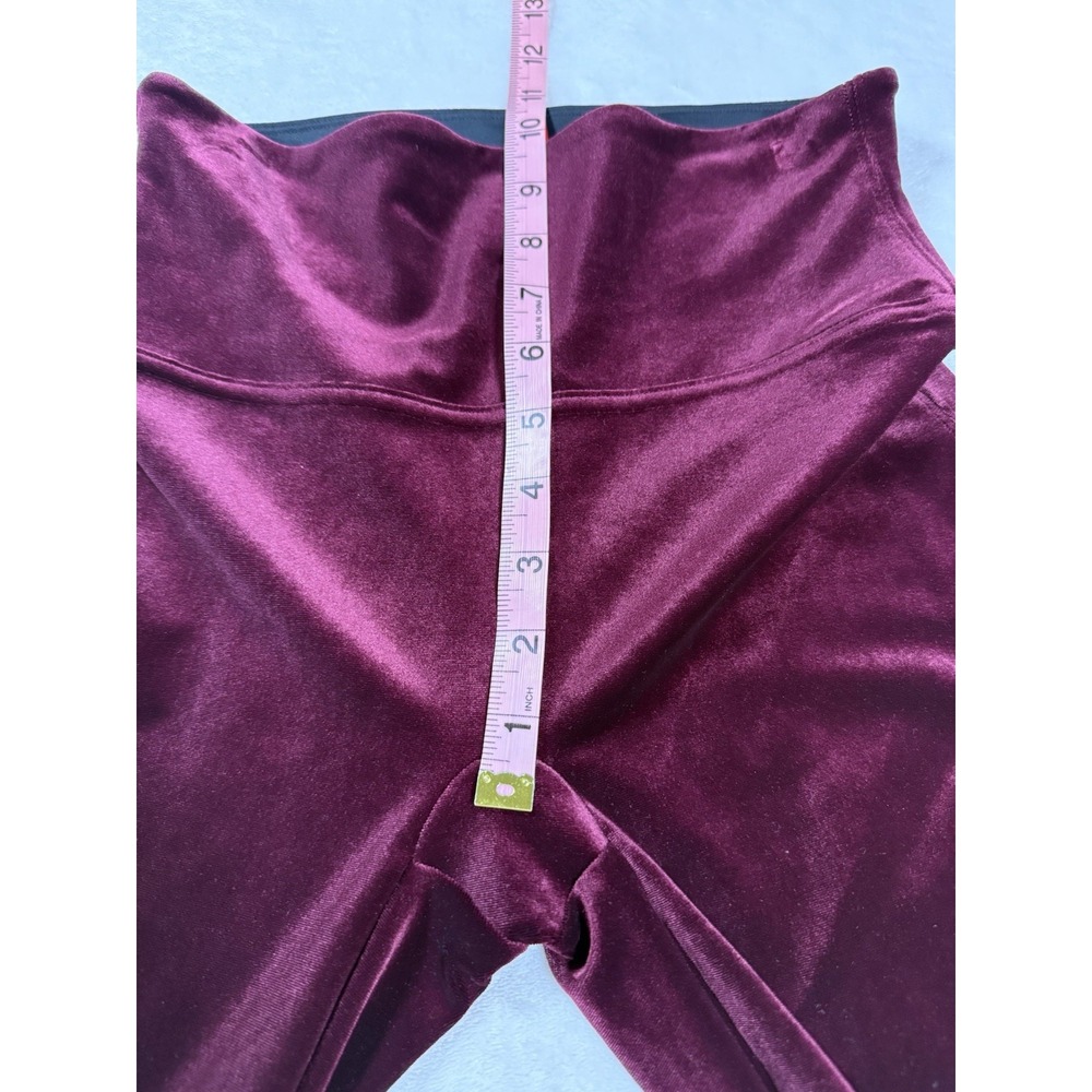 SPANX Velvet Leggings Womens M Burgundy High Rise Slimming Stretch Ankle Pull On - Picture 7 of 7